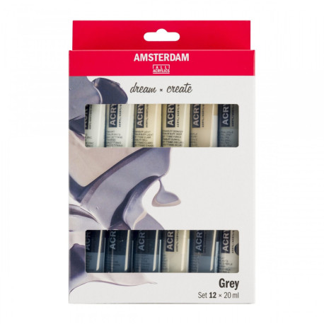 Amsterdam Standard Akrylmaling 12 x 20 ml. Greys